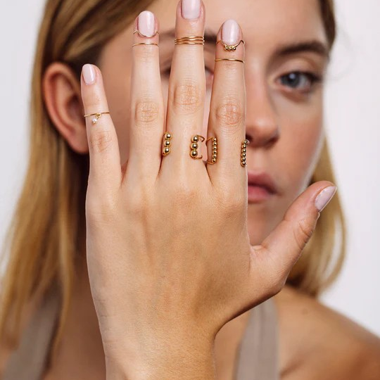 1YA0326-026 [YAY PARIS] Multi-Strand Phalanx Ring Rolled Gold #110mres100 (EU)