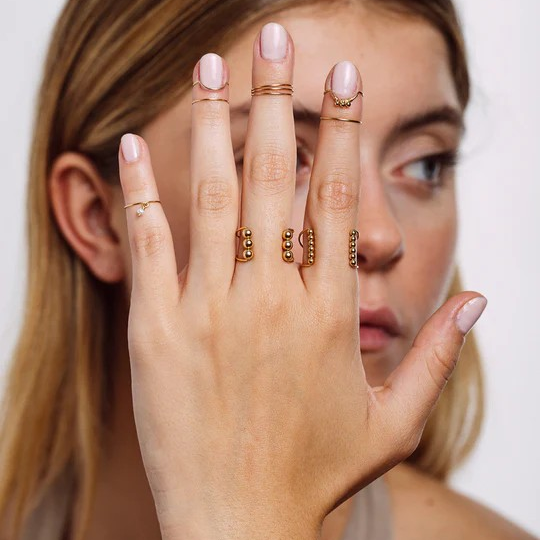 1YA0326-027 [YAY PARIS] Nail Ring Weaving Rolled Gold #120sifr100 (EU)