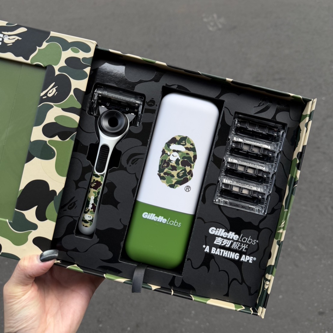Bape x Gillette吉列極光聯名限定 刮鬍刀 禮盒組 BapeShaber