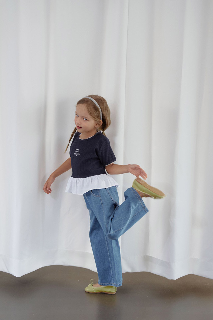 正韓夏momoann 牛仔錐形直筒褲