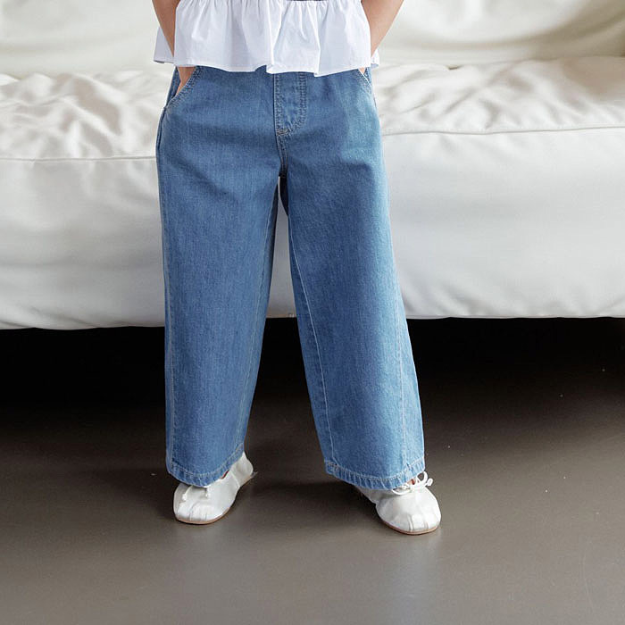 正韓夏momoann 牛仔錐形直筒褲