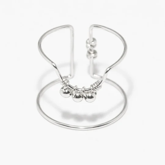 1YA0326-028 [YAY PARIS] Weave Nail Ring Silver #120sifr200 (EU)