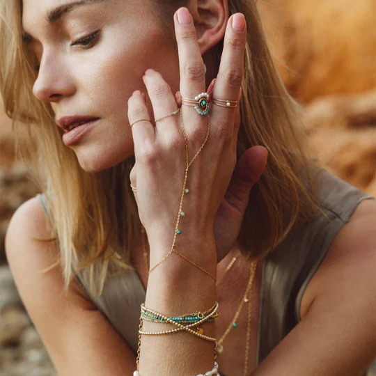 1YA0326-029 [YAY PARIS] Essential Double Ring - Cultured Pearl Rolled Gold #23AHC-100dbecL01 (EU)