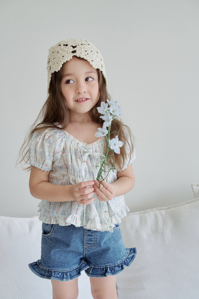 正韓夏momoann 甜美木耳邊牛仔褲