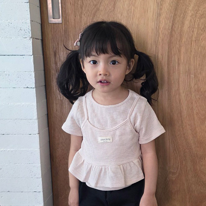 正韓夏COLOR 假兩件背心上衣