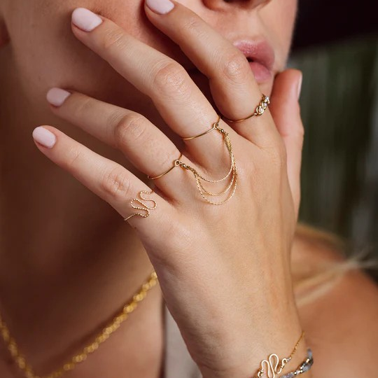 1YA0326-030 [YAY PARIS] Mina Ring Rolled Gold #100emser100 (EU)