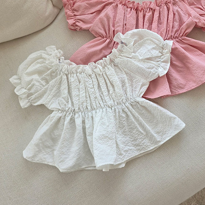 正韓夏COLOR 粉嫩公主澎袖上衣