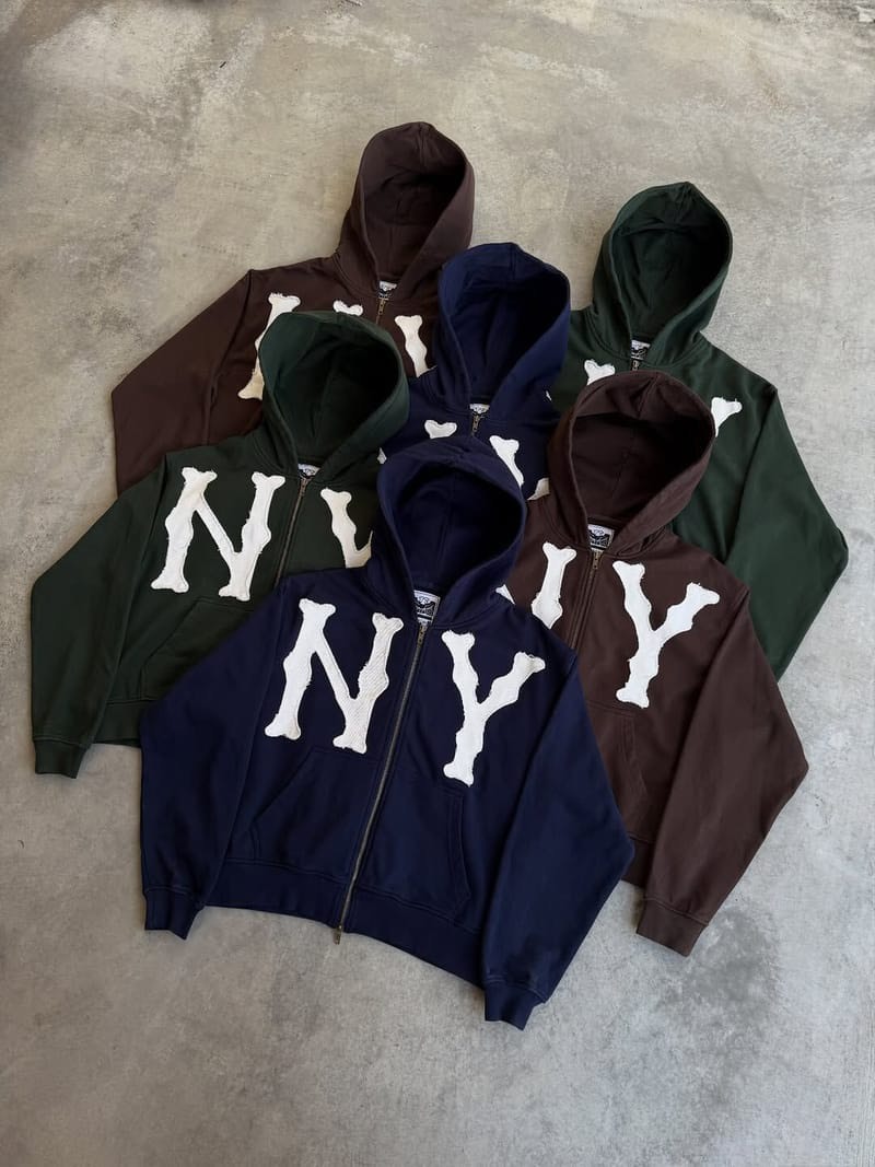 <歐美KOL人氣單品>Casa De Lipa 雙拉鍊 NY大標 連帽外套 四色