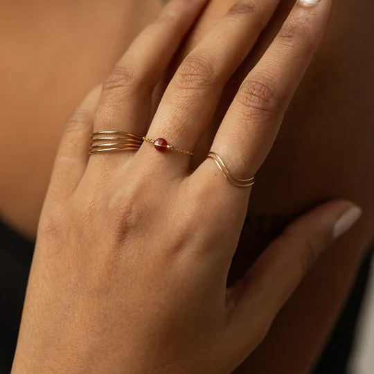 1YA0326-031 [YAY PARIS] Essential Multi-Strand Ring Rolled Gold #23AHC-100qrecL00 (EU)