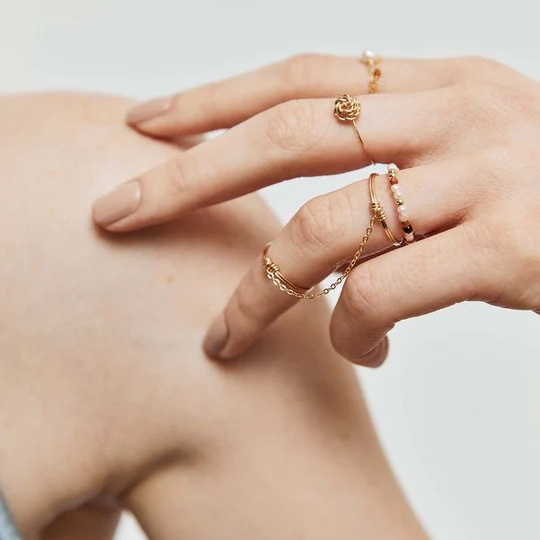 1YA0326-033 [YAY PARIS] Essential Twin Ring Rolled Gold #1cnju100 (EU)