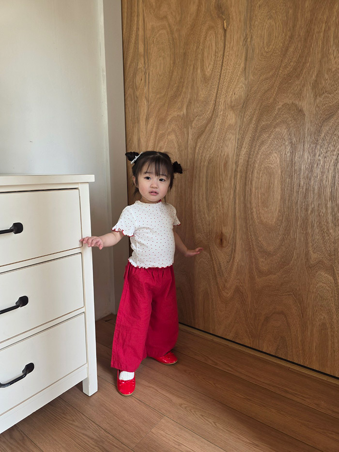 正韓夏COLOR 兩色點點捲捲上衣