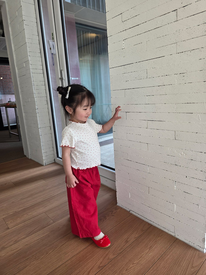 正韓夏COLOR 兩色點點捲捲上衣