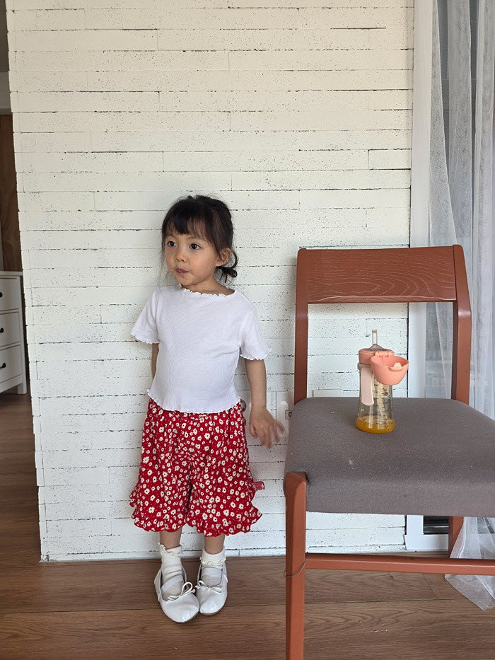 正韓夏COLOR 兩色小白花短褲