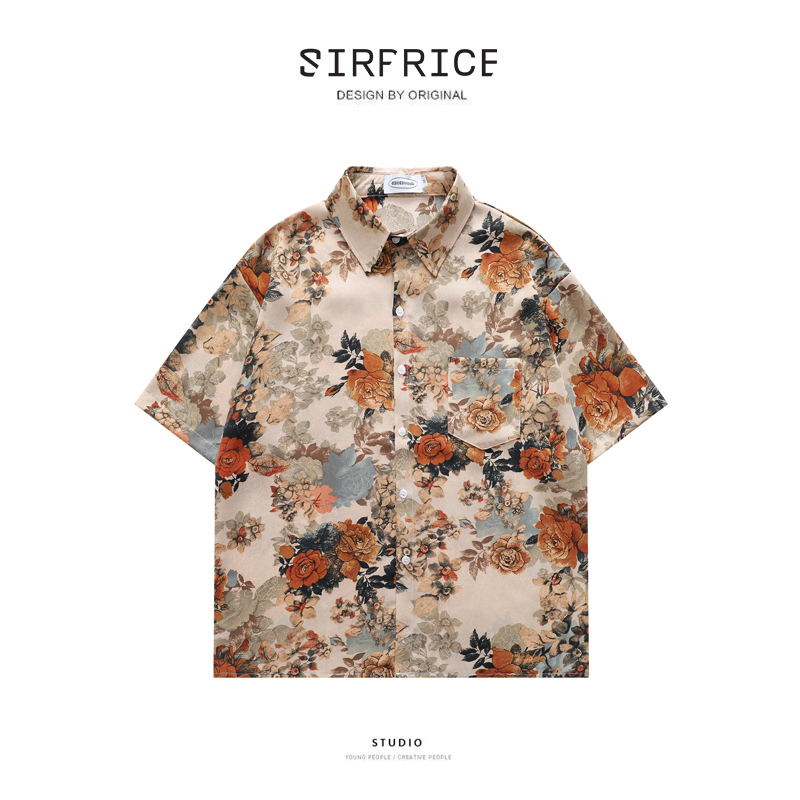 花襯衫 玫瑰 復古 懷舊色調