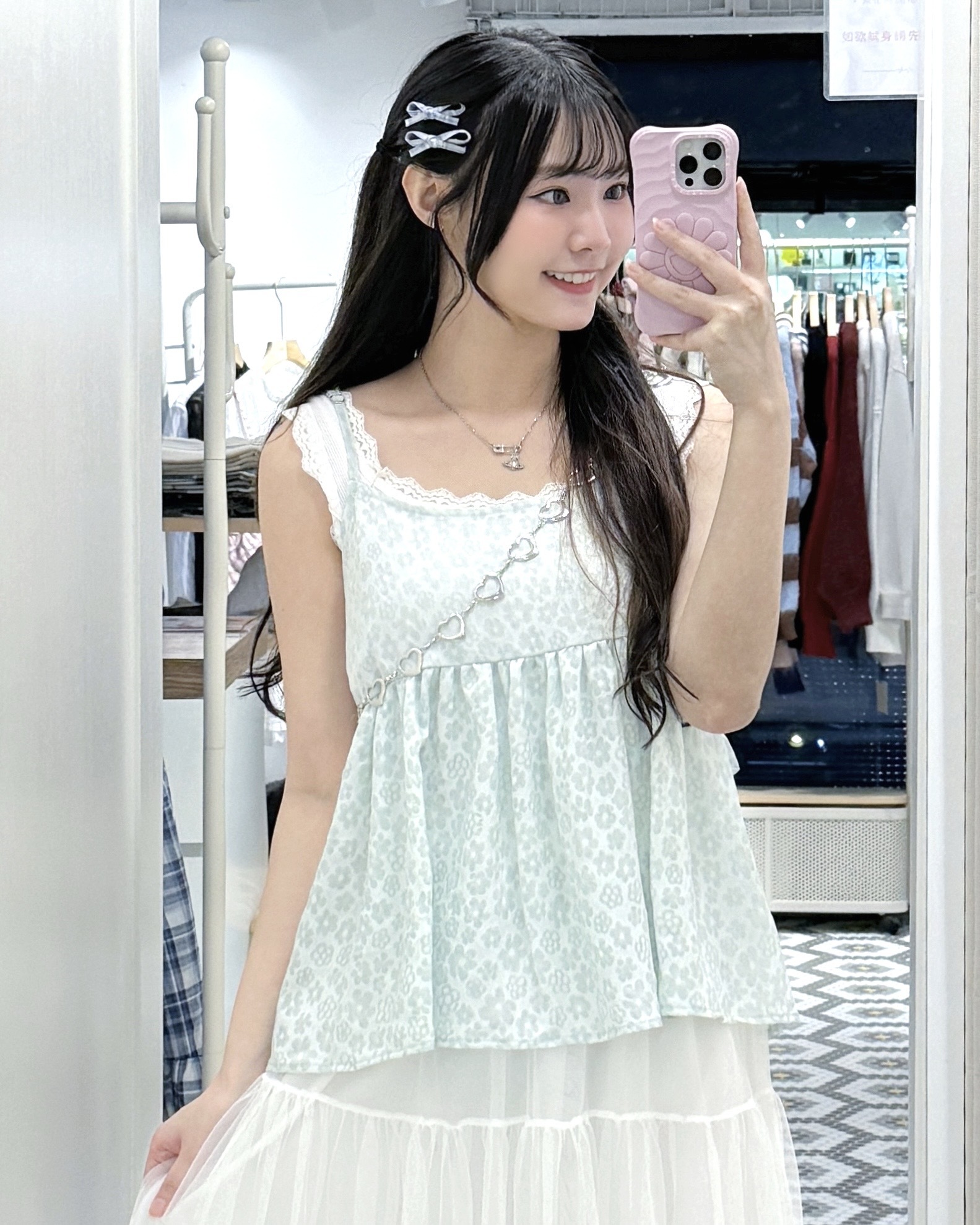 EA1243｜馬卡龍色日系花花吊帶✿˖° 𐙚₊⊹