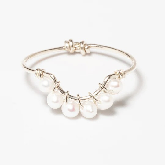 1YA0326-034 [YAY PARIS] Frida Ring - Cultured Pearl Silver #22AHC-100dlde201 (EU)