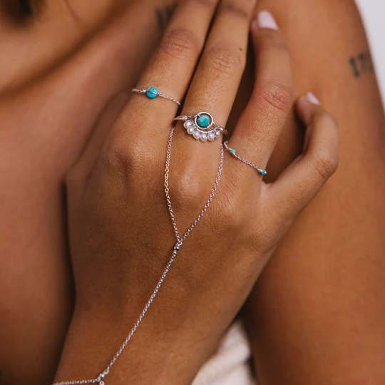 1YA0326-034 [YAY PARIS] Frida Ring - Cultured Pearl Silver #22AHC-100dlde201 (EU)