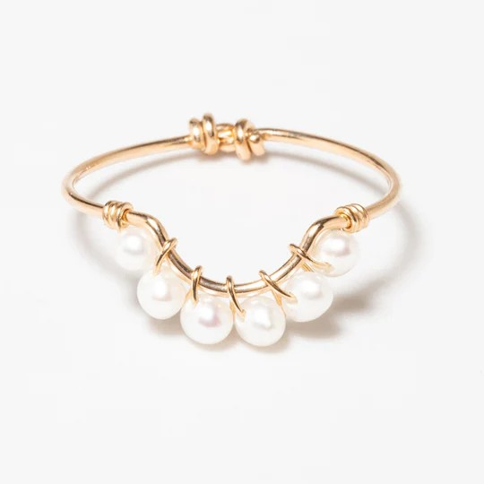 1YA0326-035 [YAY PARIS] Bestseller Frida Ring - Cultured Pearls Rolled Gold #22AHC-100dlde101 (EU)
