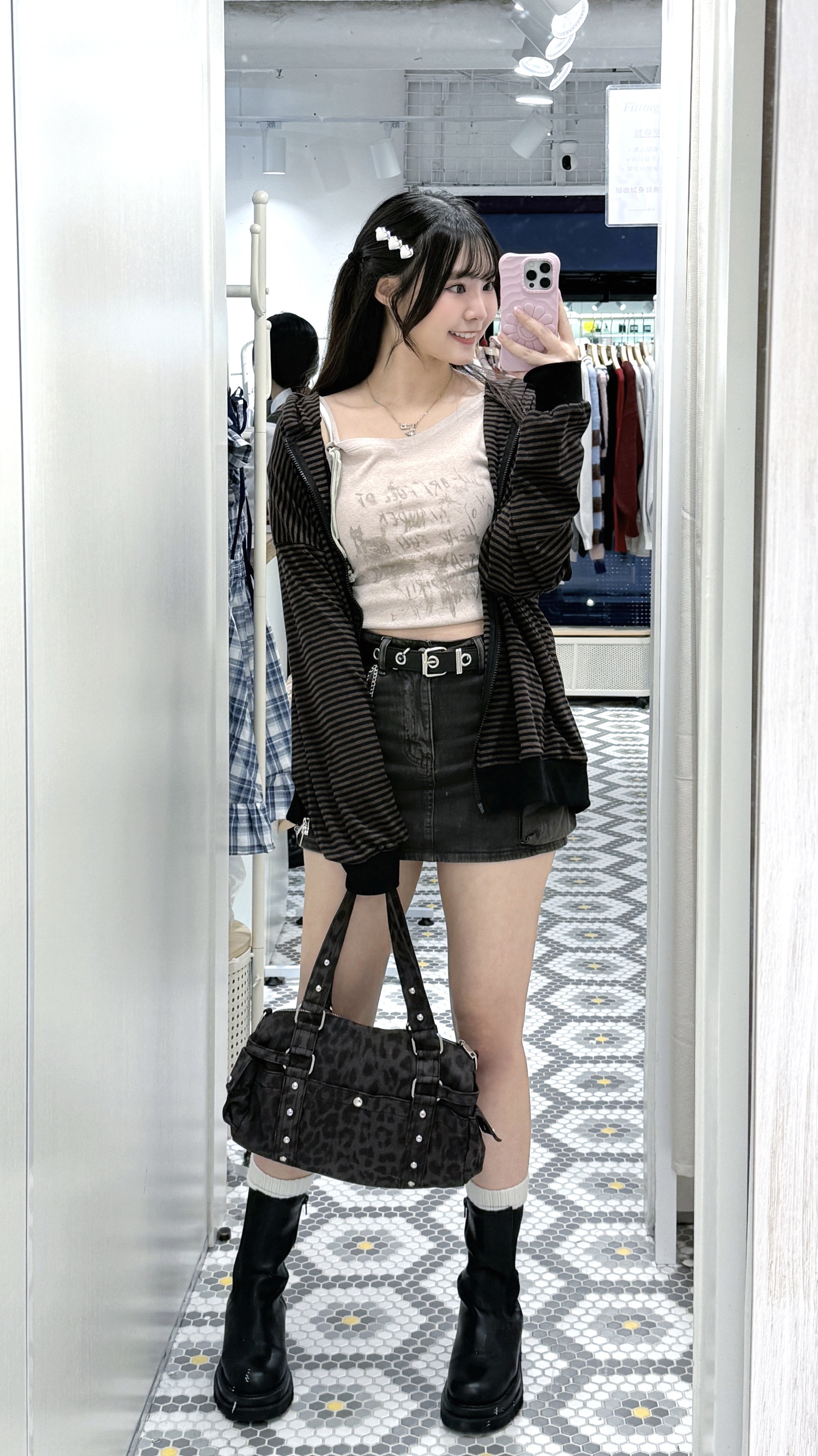 D0525｜廢土風色系🕌⋆✴︎˚｡⋆ 型格圈扣雙袋工裝短裙