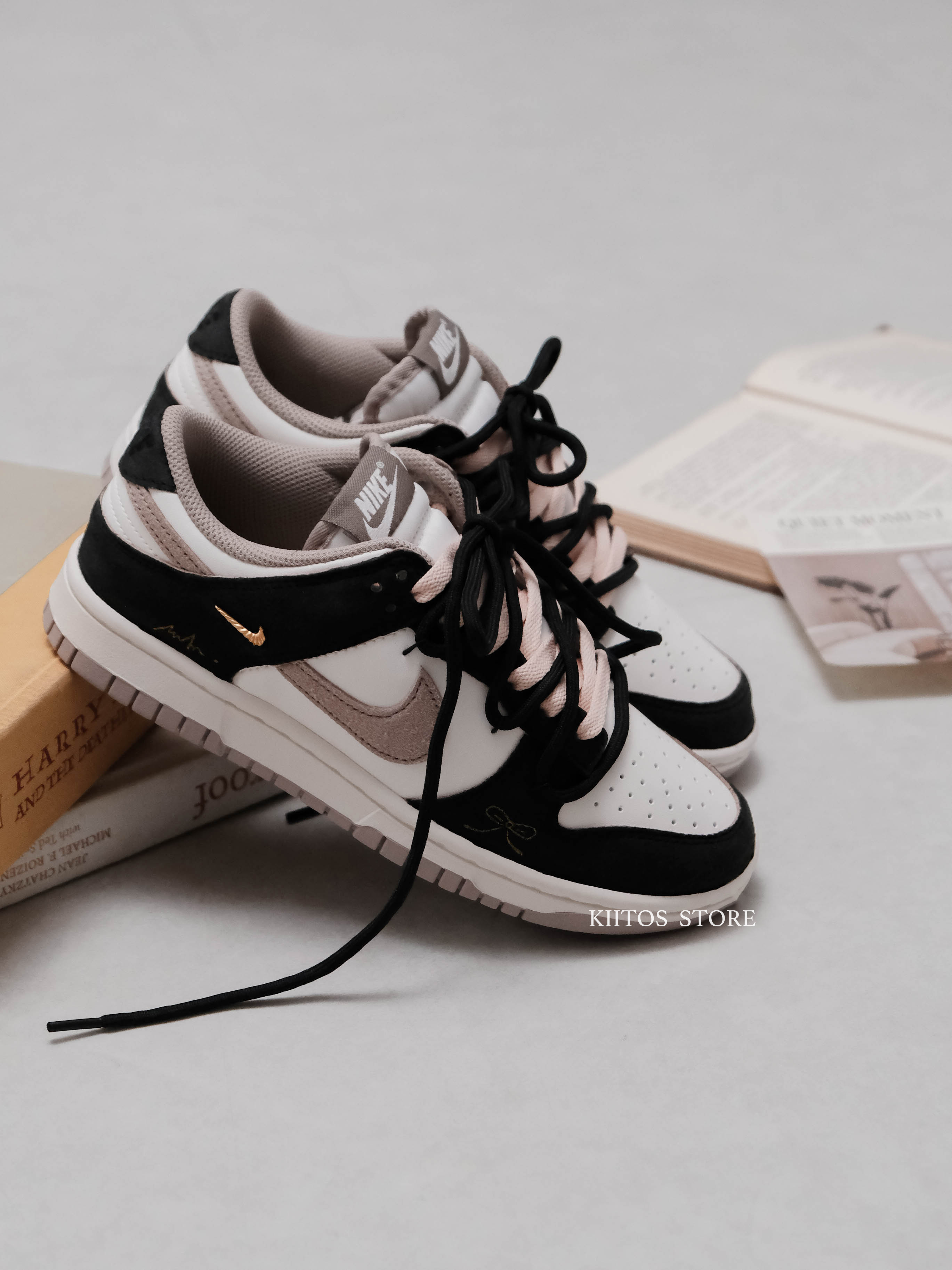 【預購】訂製款 Nike Dunk Low 鎏金 奶茶棕 蝴蝶結 小金勾