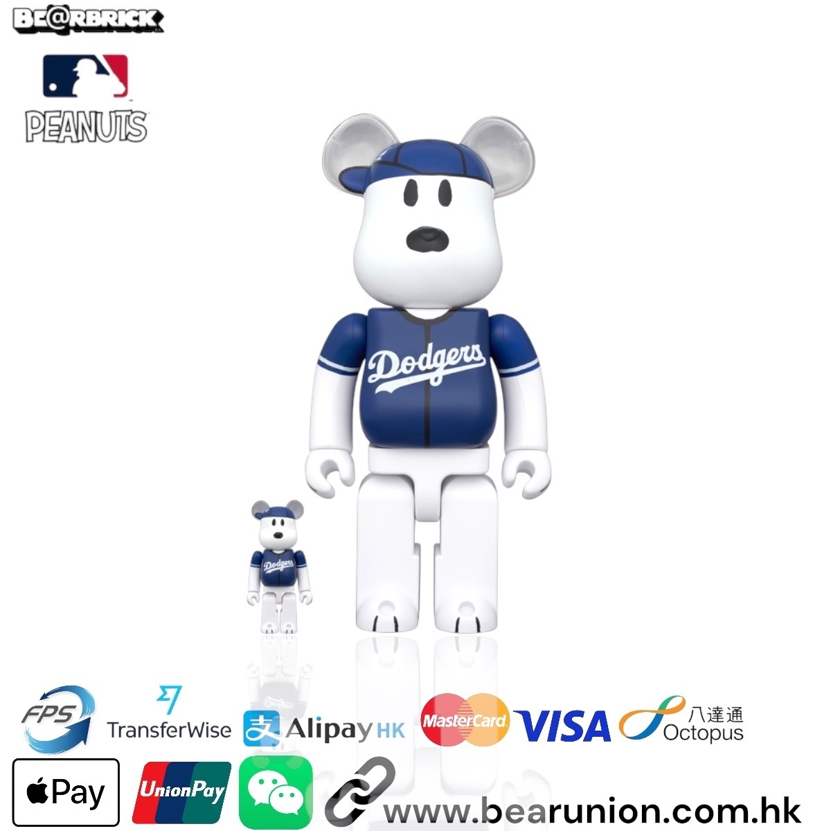 🎏預訂🎏Bearbrick 400% 100% MLB × PEANUTS SNOOPY