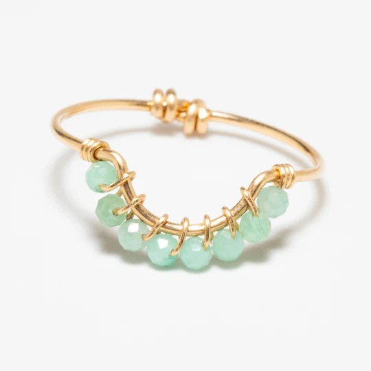 1YA0326-038 [YAY PARIS] Frida Ring - Emerald Rolled Gold #24SSC-100pafr147 (EU)