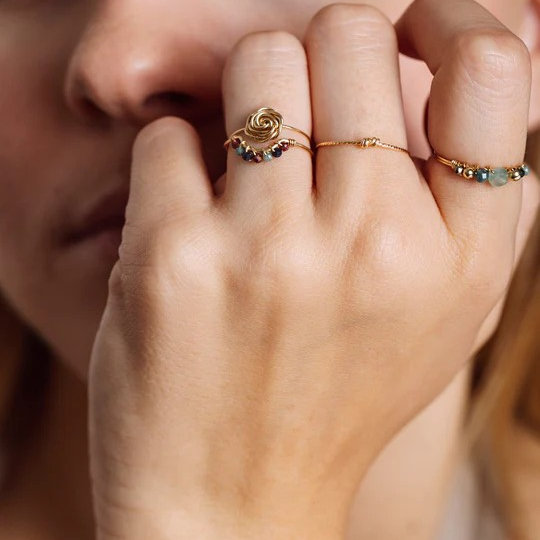 1YA0326-039 [YAY PARIS] Frida Ring - Precious Rolled Gold #100pafr161 (EU)