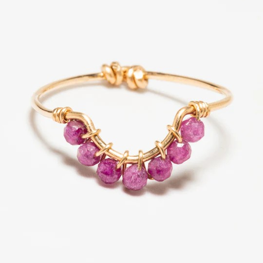 1YA0326-040 [YAY PARIS] Frida Ring - Ruby Rolled Gold #24SSC-100pafr130 (EU)