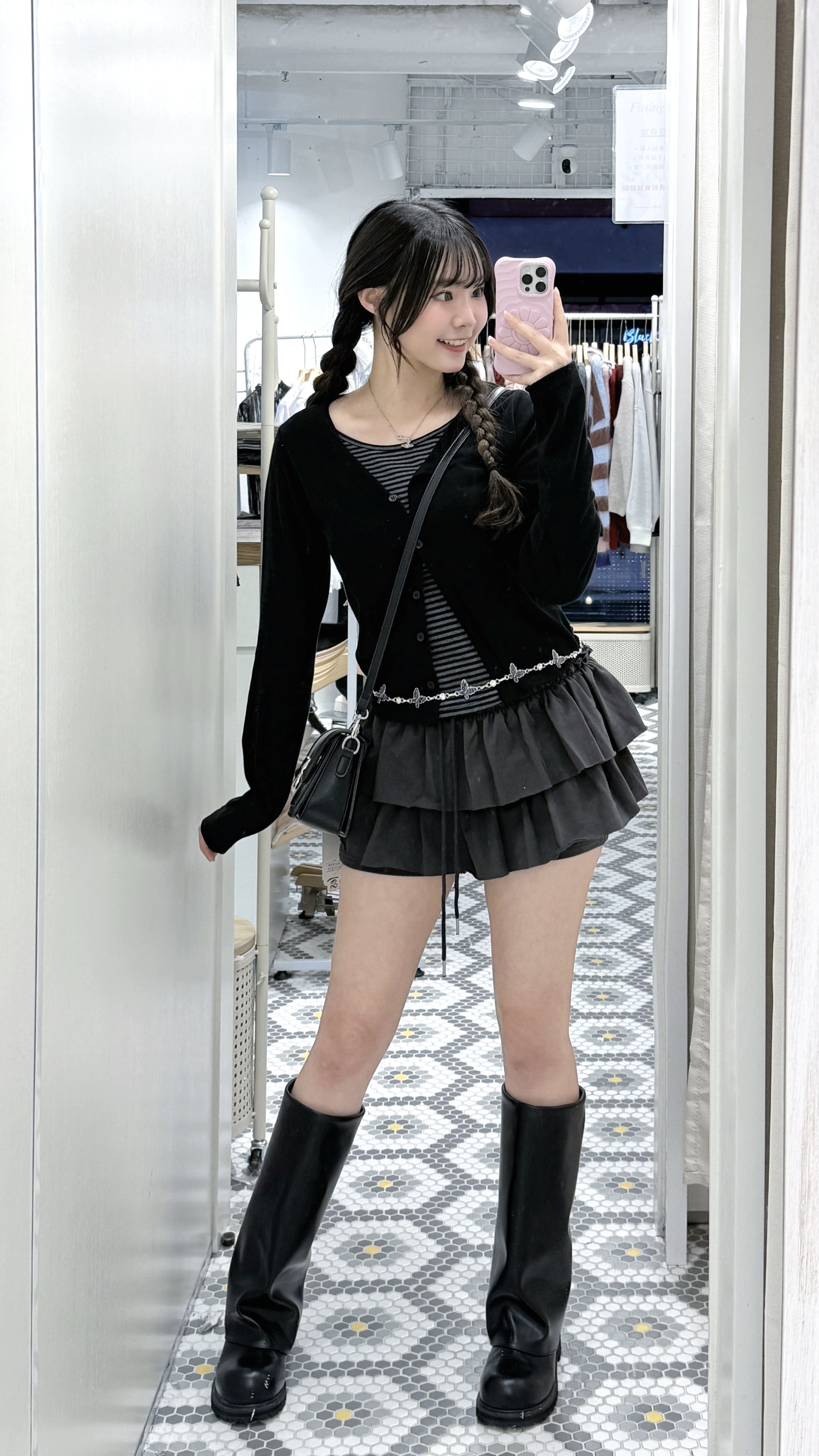 D0540｜棉料不修邊層層短裙褲₊˚⊹ ᰔ