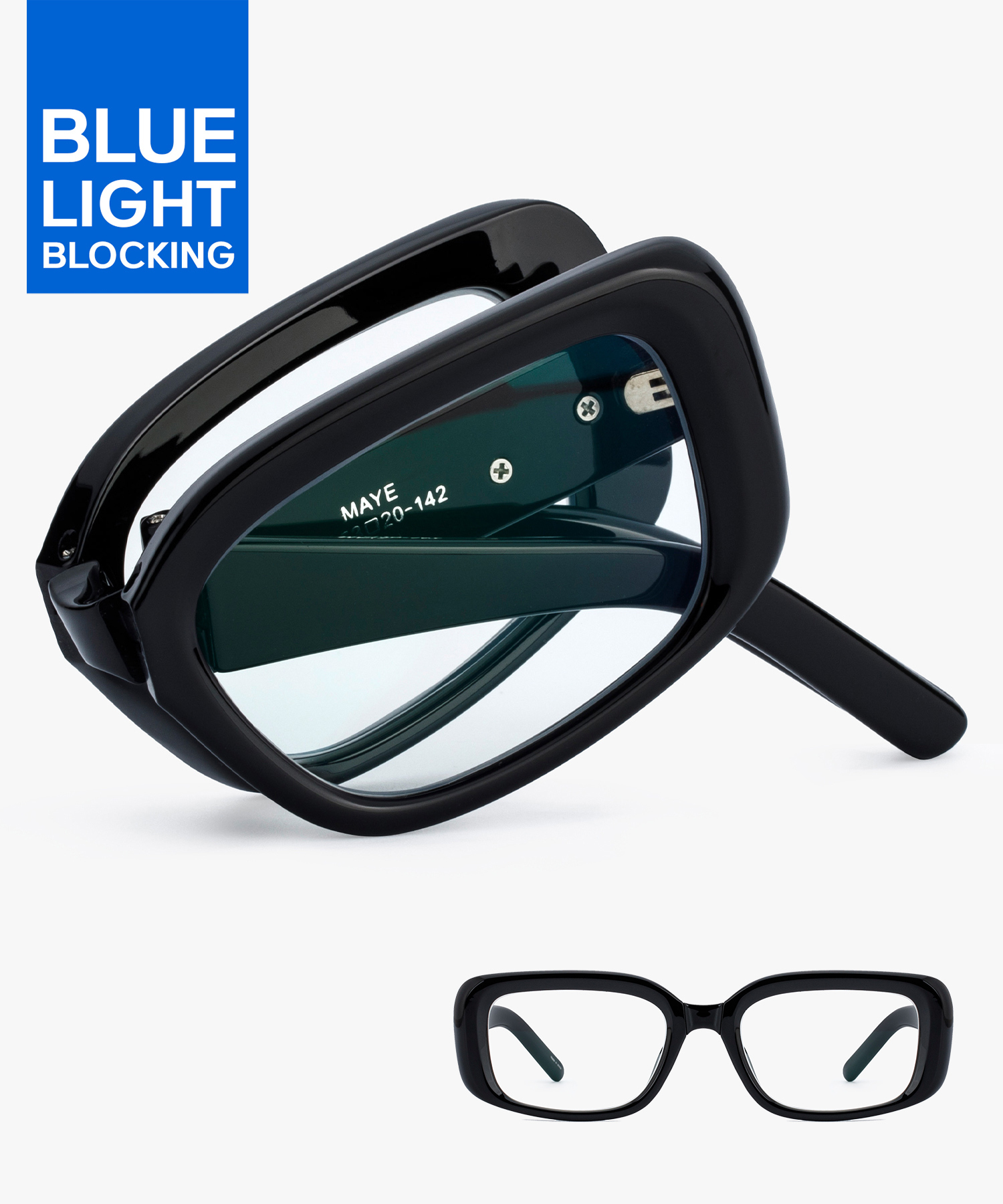 Q77 RECLOW MAYE Fold Blue Light Glasses BLACK