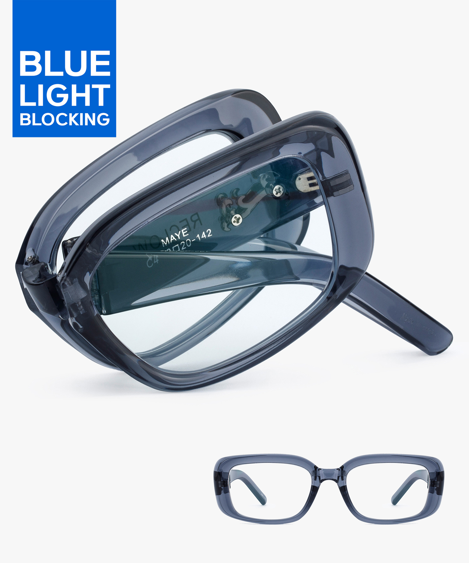 Q78 RECLOW MAYE Fold Blue Light Glasses GRAY