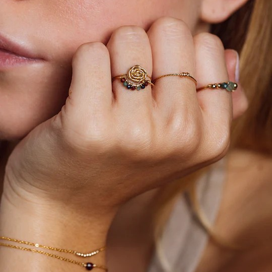 1YA0326-044 [YAY PARIS] Rosa Ring Rolled Gold #1ftsi100 (A-EU-E)