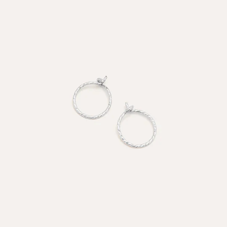 1YA0326-148 [YAY PARIS] Mini Hoop Earrings Silver #7ecmc200 (EU)