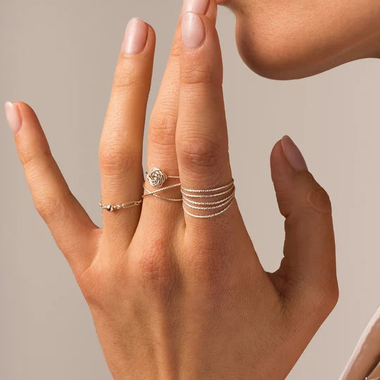 1YA0326-045 [YAY PARIS] Rosa Ring - Silver #1ftsi200 (EU)