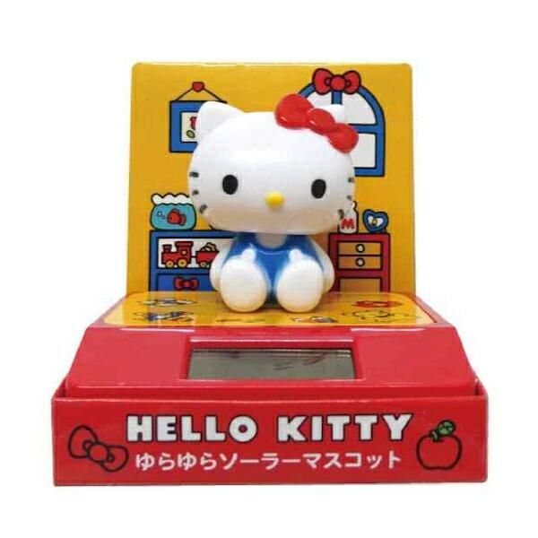 日本 Sanrio Hello Kitty 太陽能搖頭公仔擺設