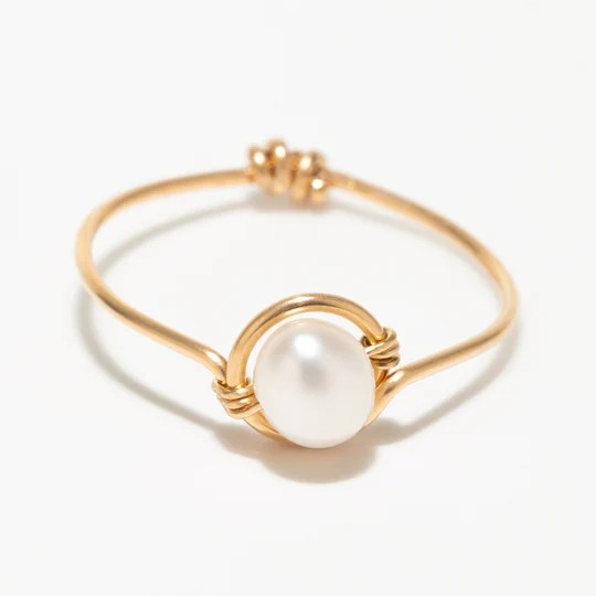 1YA0326-047 [YAY PARIS] Swan Ring - Cultured Pearl Rolled Gold #23AHC-100emswL01 (EU)