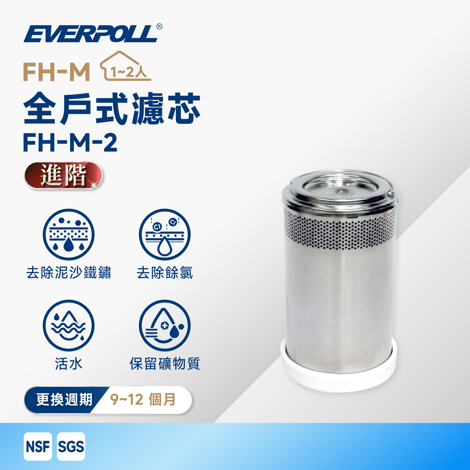【EVERPOLL 愛科】FH-M 全戶式濾芯 FH-M-2