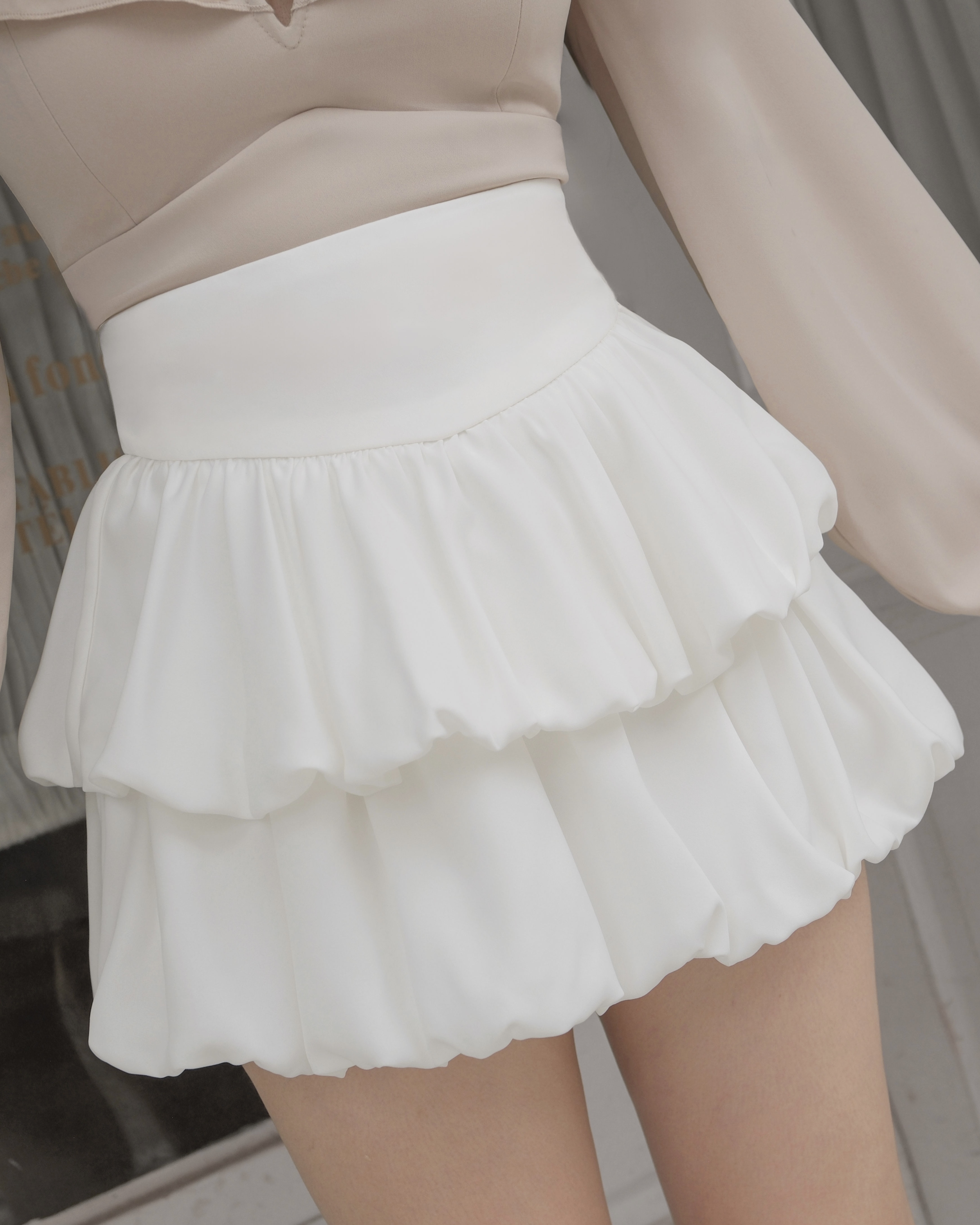 訂製-甜美雪紡雲朵褲裙