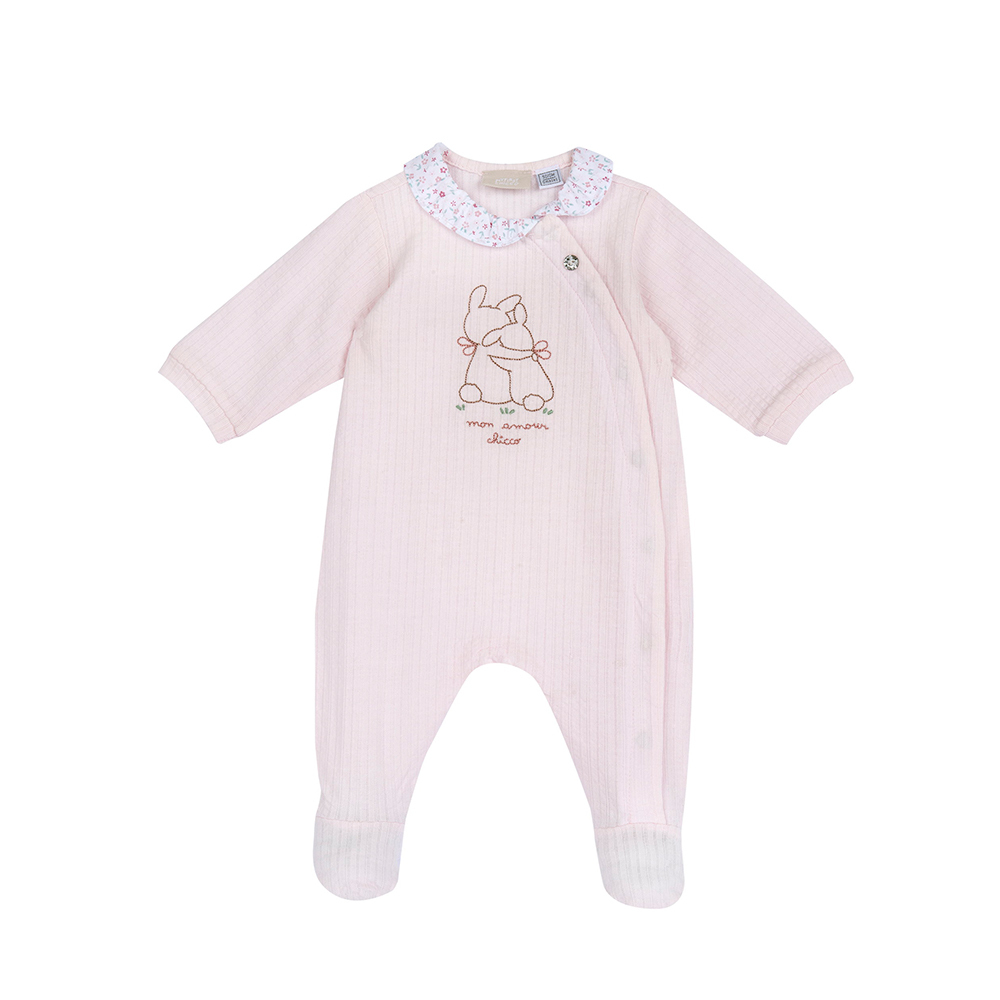 花園派對-花朵領前側開長袖兔裝