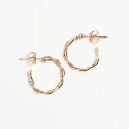 1YA0326-162 [YAY PARIS] Mini Twist Creoles Laminated Gold #7tomc100 (EU)