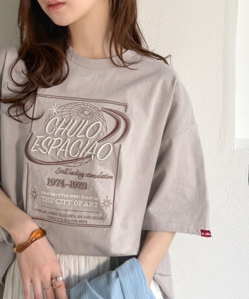 日本🇯🇵連線 JAVA 簡約風格印花刺繡T恤 男女可穿 寬鬆 套頭衫 短袖 落肩 T恤 5色(任買兩件711免運)/預購