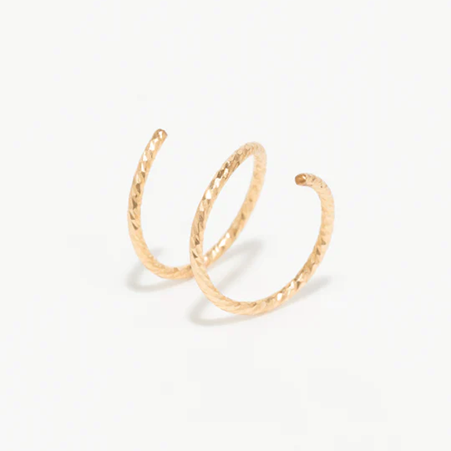 1YA0326-166 [YAY PARIS] Double Earring Éclat Laminated Gold #7ecdb100 (EU)
