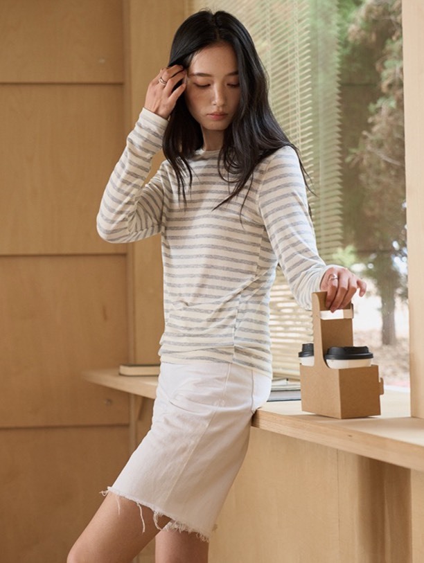 No.1670 木頭家莫代爾羊毛蠶絲圓領打底衫