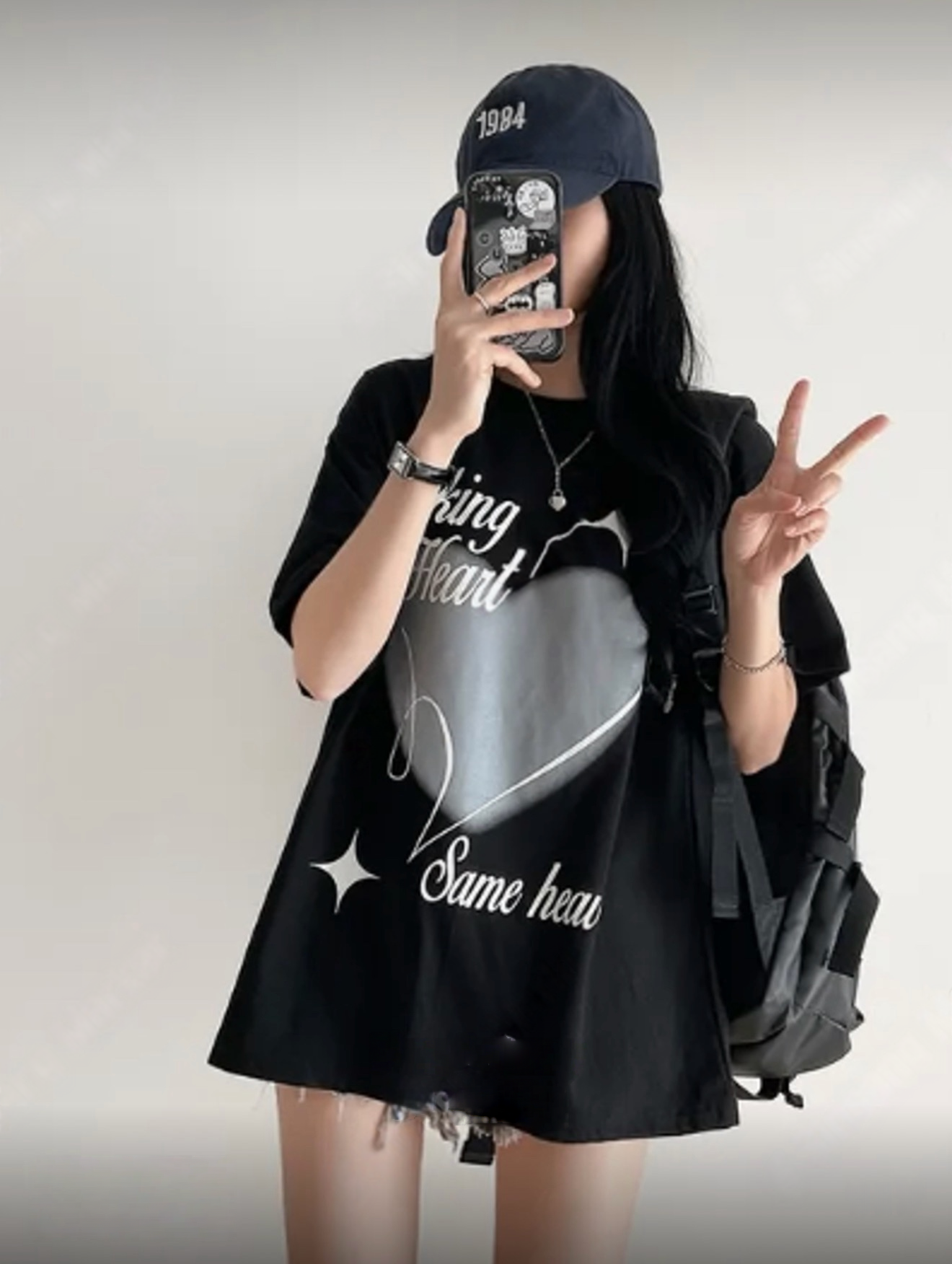 （3月韓國連線）T1347｜韓系少女感.✦ ݁˖ 心心Oversize Tee