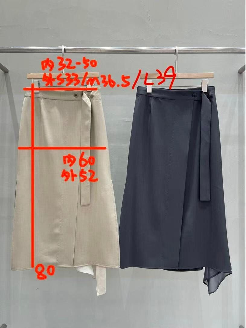 MU6047 單側扣雙層材質長裙