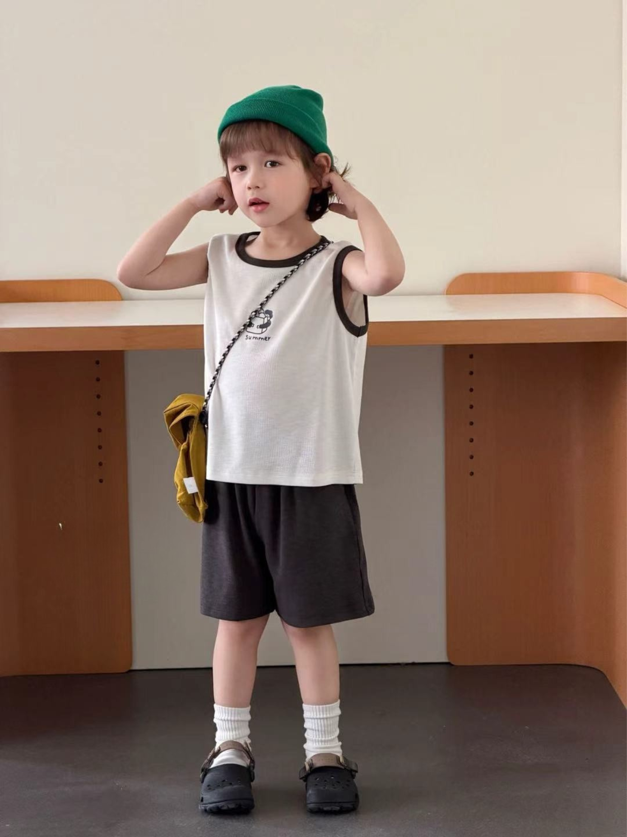 26夏 撞色邊棉質背心套裝