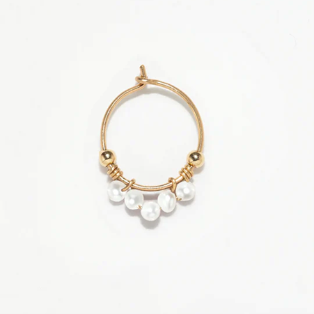 1YA0326-171 [YAY PARIS] Priya Mini Hoop Earrings Cultured Pearls Laminated Gold #7demc101 (EU)