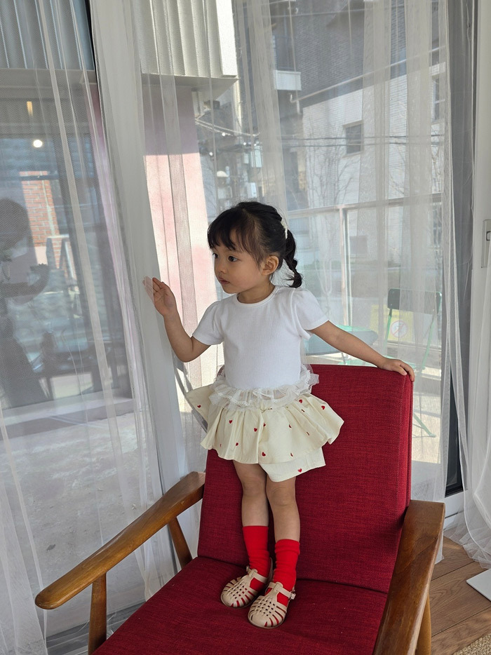 正韓夏COLOR 兩色愛心褲裙