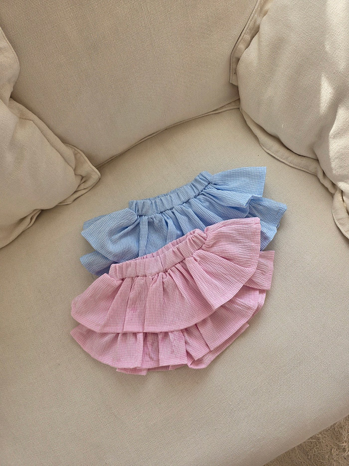 正韓夏COLOR 兩色粉嫩色褲裙