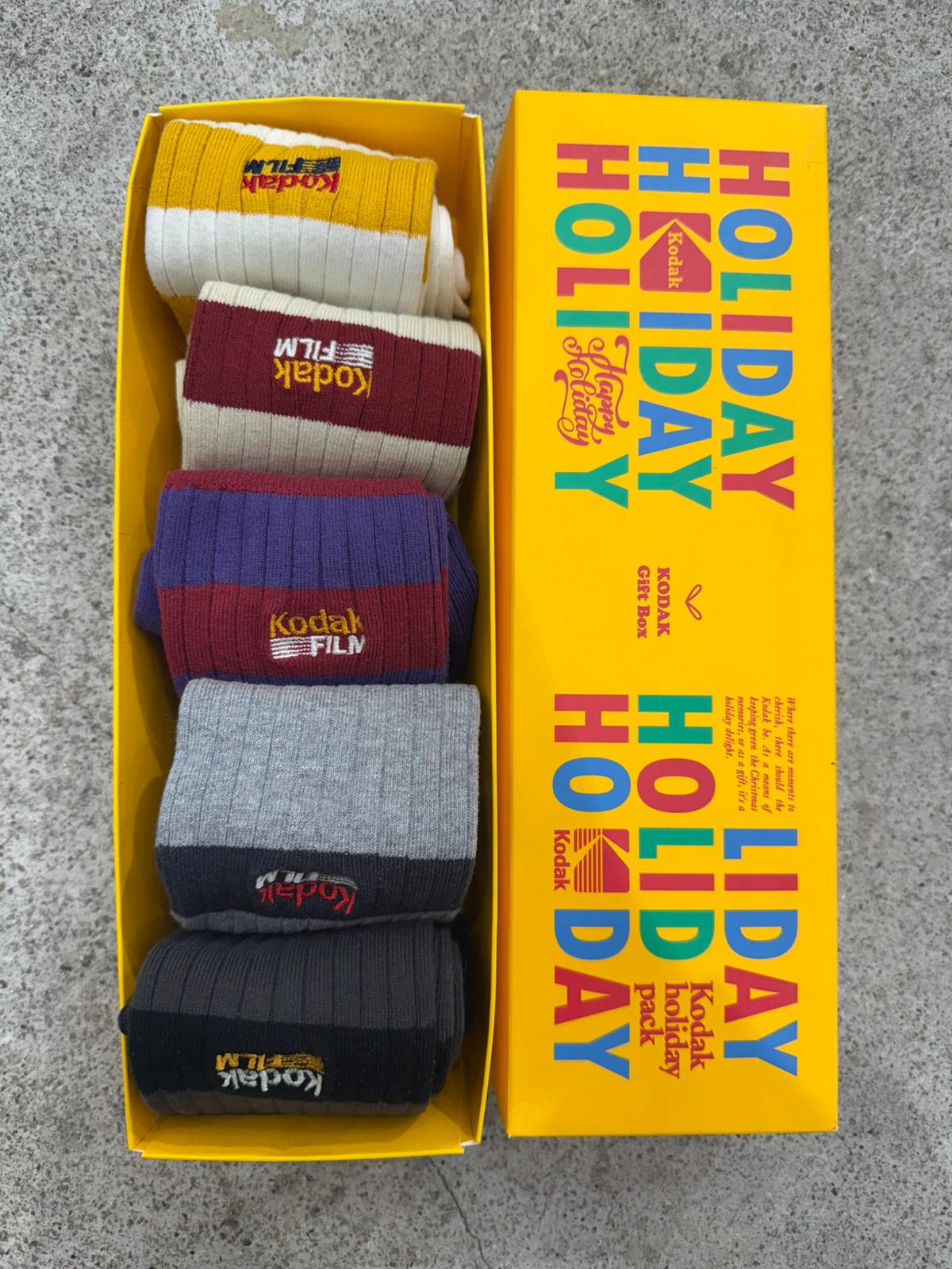 XE041 KODAK 撞色拼接款襪 5對裝
